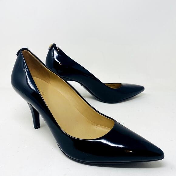 Michael Kors Patent Leather Pumps 4" Heel Black Formal Career Classy - 9.5 - Picture 2 of 5